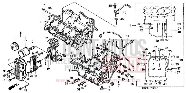 CRANKCASE for Hornet S BLACK (NH1) from 2000